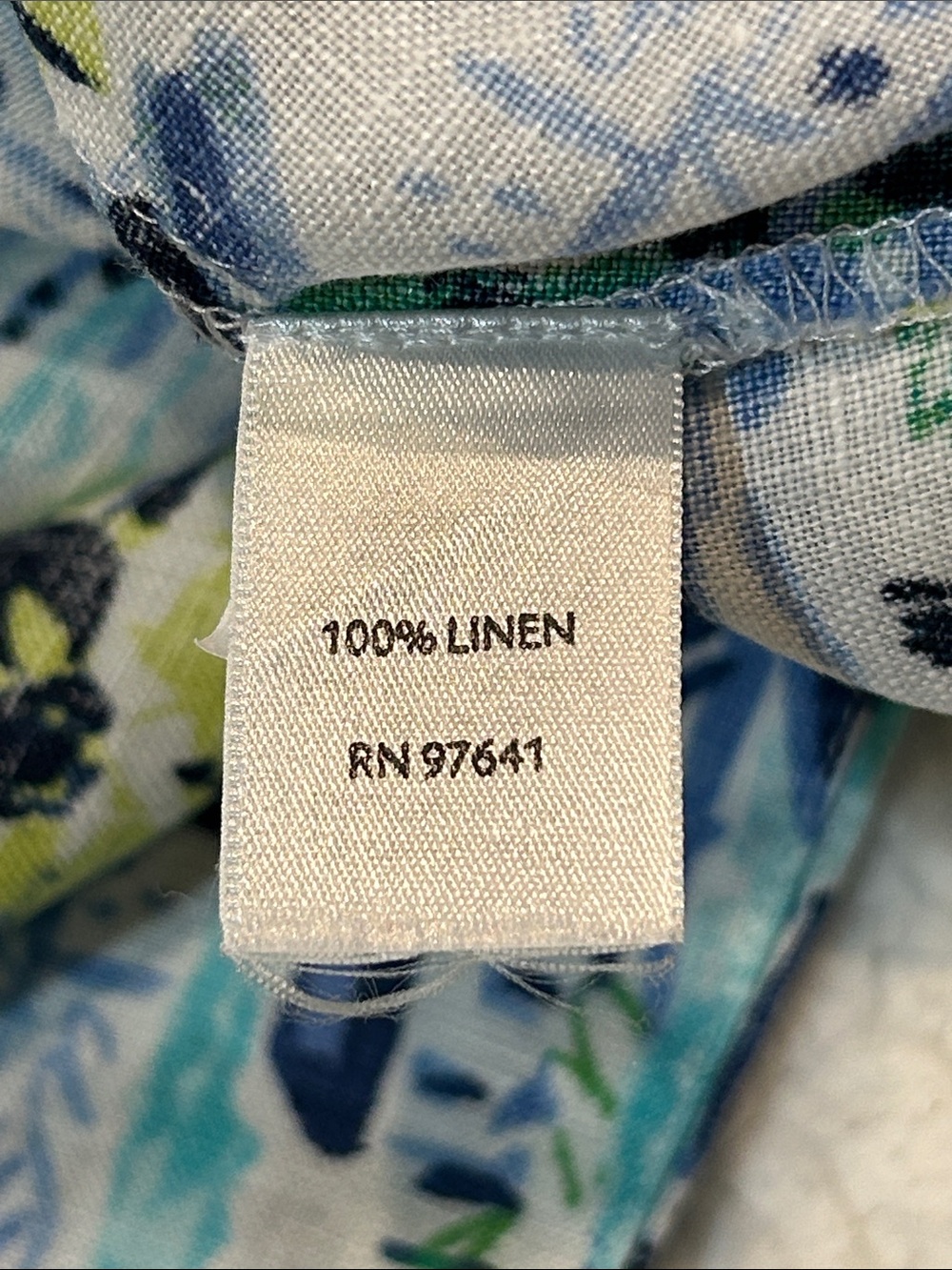 J. Jill Love Linen Sleeveless Dress size 1X Women's Tropical Print Blue & White - Picture 6 of 13
